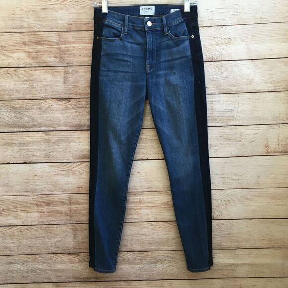 FRAME JEANS‎ LE HIGH SKINNY CROP IN KENYA WASH - Picture 1 of 9